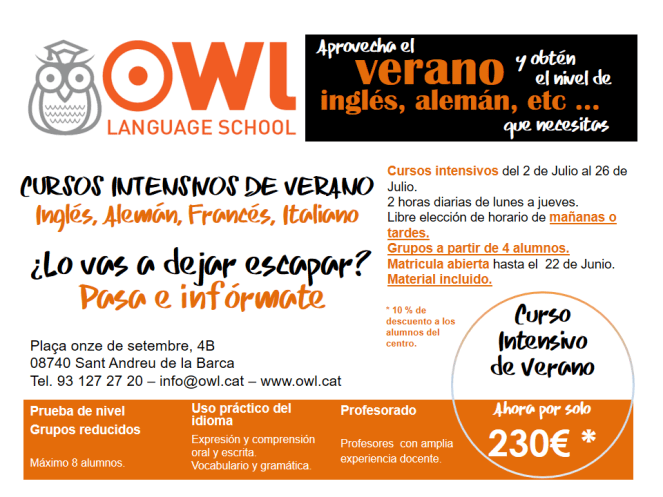 CURSOS INTENSIVOS DE VERANO 2018